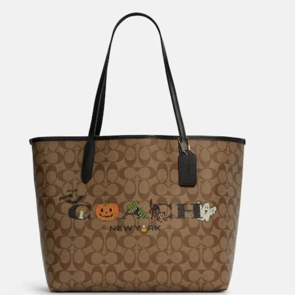 Coach City Tote In Signature Canvas With Halloween